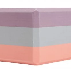 Everyday Yoga 4 Inch Tri Color Foam Yoga Block Lilac/Slate/Coral