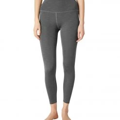 Beyond Yoga Heather Rib High Waisted 7/8 Yoga Leggings Smoke Gray Heather