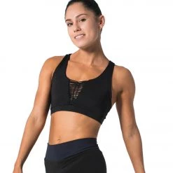 925Fit Access Denied Yoga Sports Bra Black CLOTHING