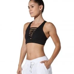 925Fit No Strings Attached Yoga Sports Bra Black