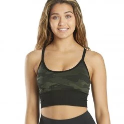 925Fit X It Yoga Sports Bra Camo Olive