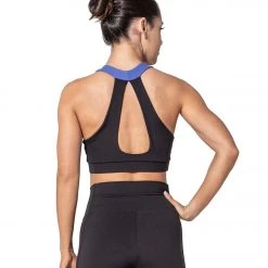 925Fit Zip Line Yoga Sports Bra Black CLOTHING