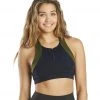 CLOTHING 925Fit Zip Line Yoga Sports Bra Navy