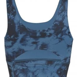 DYI Elevate Printed Yoga Sports Bra Chambray Tie Dye
