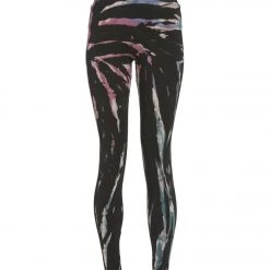 Hard Tail High Waisted Cotton Ankle Yoga Leggings Berry Black Tie Dye