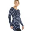 CLOTHING Hard Tail Long Sleeve Skinny Yoga Tee Dark Blue