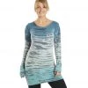 Hard Tail Long Sleeve Skinny Yoga Tee Blue Green Tie Dye CLOTHING