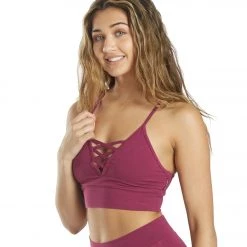 CLOTHING Hard Tail Lattice Yoga Bra Top Boysenberry