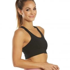 Hard Tail Scoop Mesh Back Yoga Bra Black