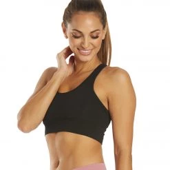 Hard Tail Scoop Mesh Back Yoga Bra Black