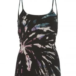 CLOTHING Hard Tail Scoop Back Yoga Tank Berry Black Tie Dye