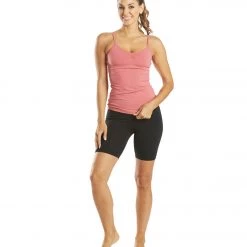 Hard Tail Shirred Yoga Tank Guava CLOTHING