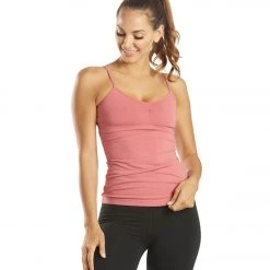 Hard Tail Shirred Yoga Tank Guava CLOTHING