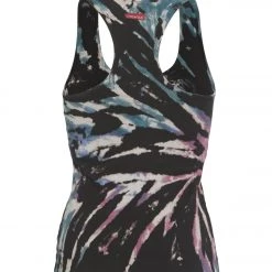 CLOTHING Hard Tail Racer Back Yoga Tank Berry Black Tie Dye