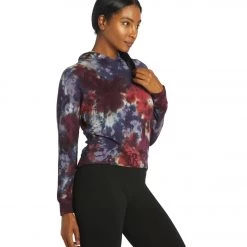 CLOTHING Hard Tail Cozy Hoodie Pullover Berry Black Tie Dye