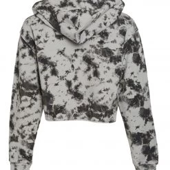 DYI Crop After Yoga Hoodie Black Photo Tie Dye