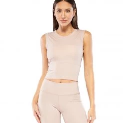 CLOTHING Electric Yoga Cropped Top With Built In Padding Nude