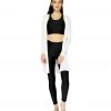 Electric Yoga Ribbed Slitted Cardigan White
