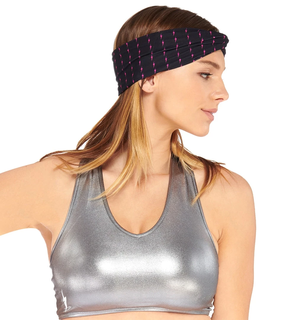 ACCESSORIES Electric Yoga Allover Bolt Headband Black/Hot Pink 4 ACCESSORIES Electric Yoga Allover Bolt Headband Black/Hot Pink
