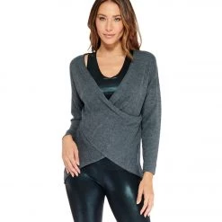 Electric Yoga Zoe Criss Cross Sweater Stone CLOTHING