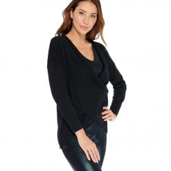 Electric Yoga Zoe Criss Cross Sweater Black