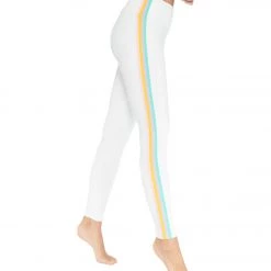 CLOTHING Electric Yoga Elliot Rainbow Stripe Yoga Leggings White