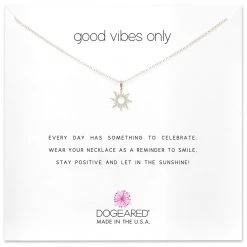 ACCESSORIES Dogeared Good Vibes Only Radiant Sun Necklace Silver