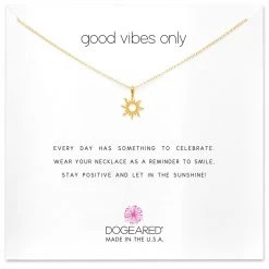 Dogeared Good Vibes Only Radiant Sun Necklace