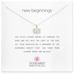 Dogeared New Beginnings Rising Lotus Necklace Silver