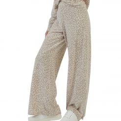 Sadie & Sage Cozy Leopard Pants Taupe CLOTHING