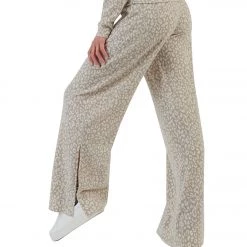 Sadie & Sage Cozy Leopard Pants Taupe CLOTHING