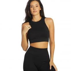 NUX One By One Seamless Yoga Crop Top Black NEW ARRIVALS