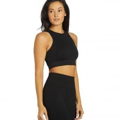 NUX One By One Seamless Yoga Crop Top Black NEW ARRIVALS