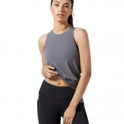Lilybod Kendall Tie Back Yoga Tank Charcoal CLOTHING