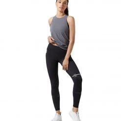 Lilybod Kendall Tie Back Yoga Tank Charcoal CLOTHING