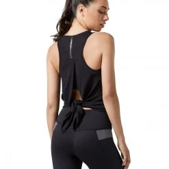 Lilybod Kendall Tie Back Yoga Tank Black CLOTHING