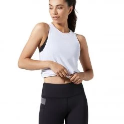 Lilybod Kendall Tie Back Yoga Tank White CLOTHING