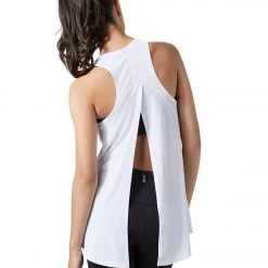 Lilybod Kendall Tie Back Yoga Tank White CLOTHING