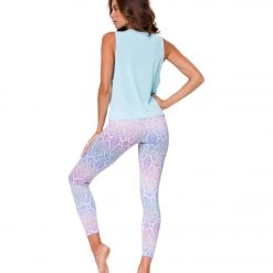 NEW ARRIVALS Onzie High Waisted Basic 7/8 Yoga Leggings Rainbow Snake