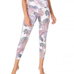 Onzie High Waisted Basic 7/8 Yoga Leggings Boho Botanical