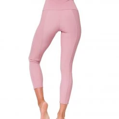 Onzie Ribbed Sweetheart 7/8 Yoga Leggings Antique Rose CLOTHING