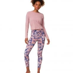 CLOTHING Onzie Vintage Tie Back Long Sleeve Yoga Top Fawn Vintage