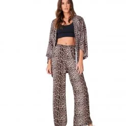 Onzie Freedom Wide Leg Yoga Pants Leopard
