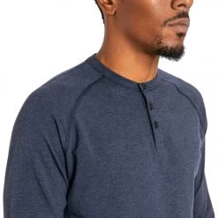 CLOTHING Public Rec Go-To Henley Heather Navy