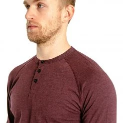 CLOTHING Public Rec Go-To Henley Heather Burgundy