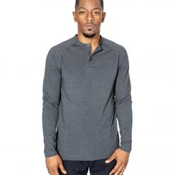 CLOTHING Public Rec Go-To Henley Heather Charcoal