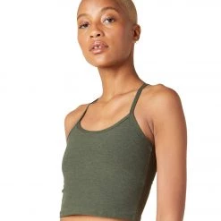 Beyond Yoga Spacedye Slim Racerback Cropped Tank Eden Green Heather NEW ARRIVALS