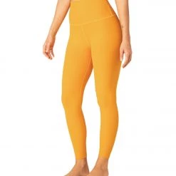 Beyond Yoga Spacedye High Waisted Caught In The Midi 7/8 Yoga Leggings Sunny Citrine Solid