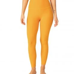 Beyond Yoga Spacedye High Waisted Caught In The Midi 7/8 Yoga Leggings Sunny Citrine Solid