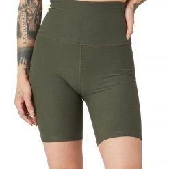 Beyond Yoga Spacedye High Waisted Biker Yoga Shorts Eden Green Heather CLOTHING